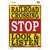 Railroad Crossing Stop Look Listen Wholesale Novelty Rectangle Sticker Decal