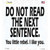 Do Not Read The Next Sentence Wholesale Novelty Square Sticker Decal