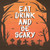 Eat Drink and Be Scary Wholesale Novelty Square Sticker Decal