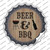 Beer And BBQ Wholesale Novelty Bottle Cap Sticker Decal