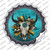 Cow Skull Sunflower Turquoise Wholesale Novelty Bottle Cap Sticker Decal