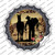 Cowboy With Horse Silhouette Wholesale Novelty Bottle Cap Sticker Decal