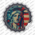 3D Lady Liberty Wholesale Novelty Bottle Cap Sticker Decal