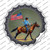 Horse Rider With Flag Wholesale Novelty Bottle Cap Sticker Decal