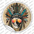 Headress Skull With Aviators Wholesale Novelty Circle Sticker Decal