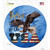 Eagle Born In The USA Blue Wholesale Novelty Circle Sticker Decal