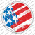 Painted American Flag Wholesale Novelty Circle Sticker Decal