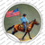 Horse Rider With Flag Wholesale Novelty Circle Sticker Decal