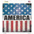 America Flag Background Wholesale Novelty Square Sticker Decal