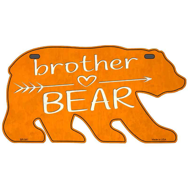 Brother Arrow Orange Wholesale Novelty Metal Bear Tag