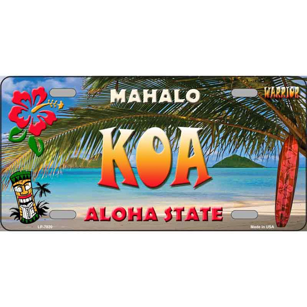 Koa Hawaii State Novelty Wholesale Metal License Plate