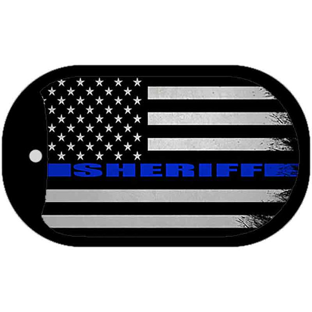 Sheriff Blue Flag Wholesale Novelty Metal Dog Tag Necklace