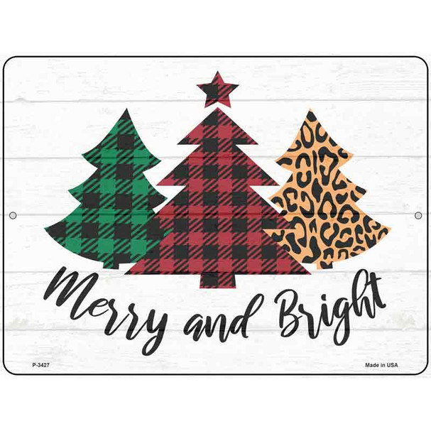 Merry And Bright Christmas Tree Wholesale Novelty Metal Parking Sign