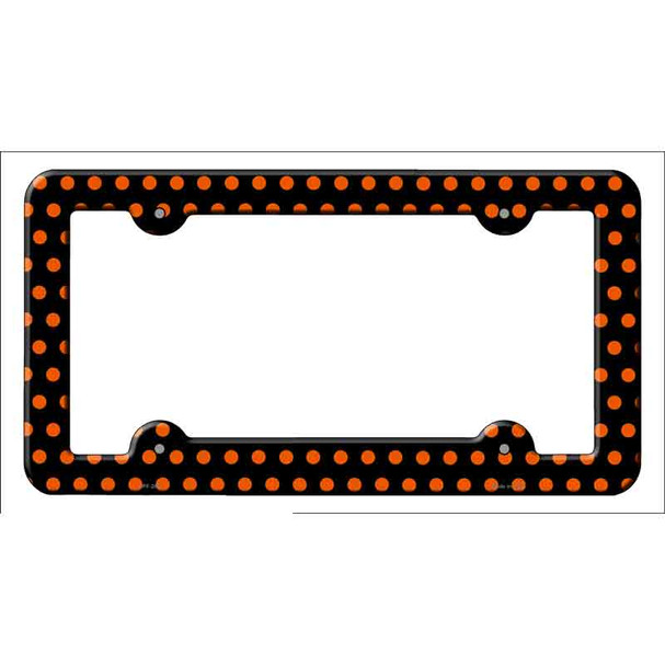 Black Orange Polka Dots Wholesale Novelty Metal License Plate Frame