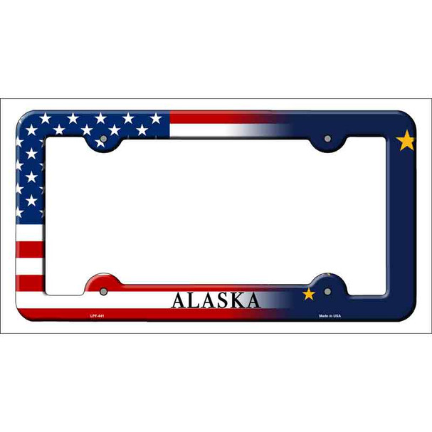 Alaska|American Flag Wholesale Novelty Metal License Plate Frame