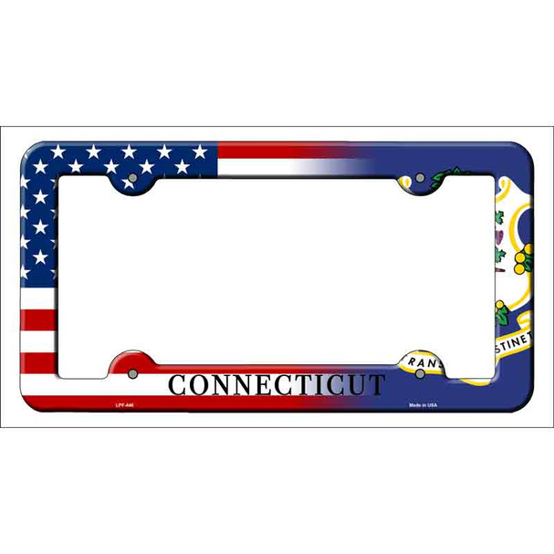 Connecticut|American Flag Wholesale Novelty Metal License Plate Frame