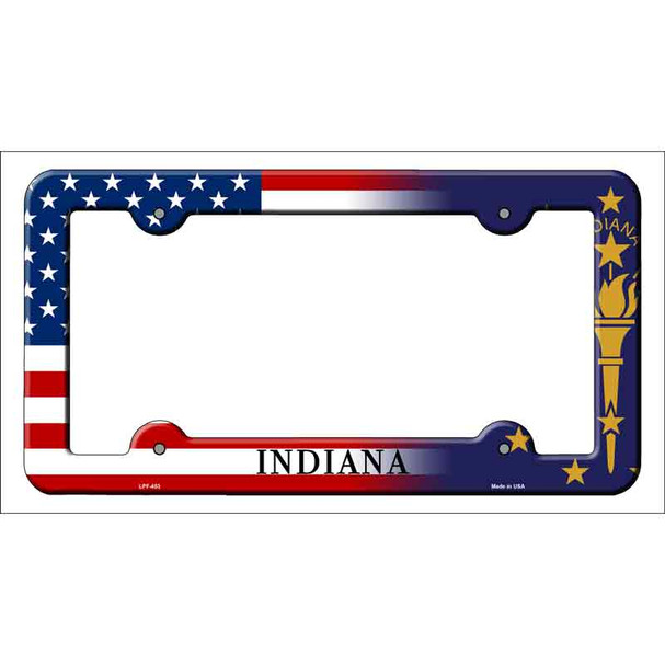 Indiana|American Flag Wholesale Novelty Metal License Plate Frame