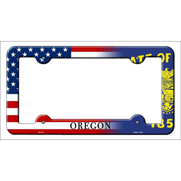 Oregon|American Flag Wholesale Novelty Metal License Plate Frame