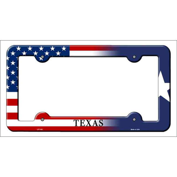 Texas|American Flag Wholesale Novelty Metal License Plate Frame