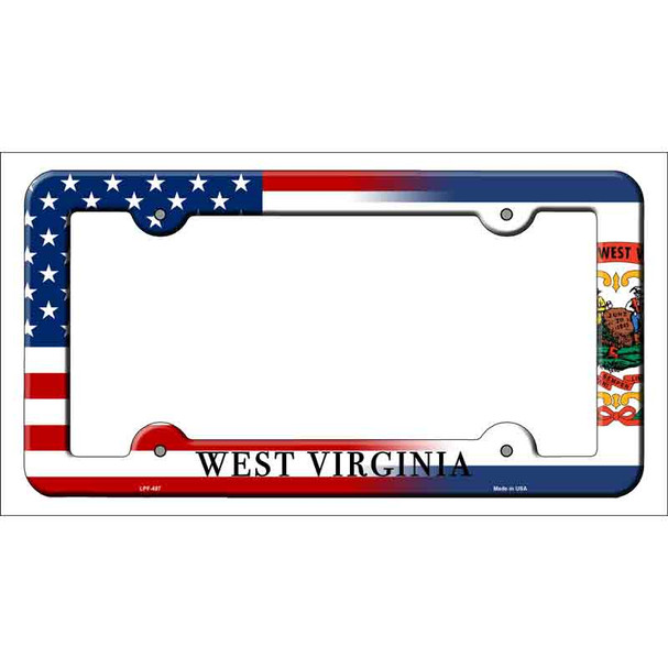 West Virginia|American Flag Wholesale Novelty Metal License Plate Frame