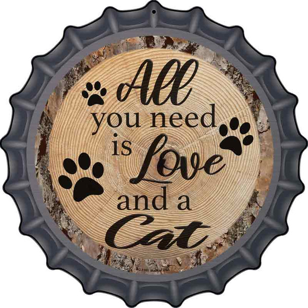 Love and a Cat Wholesale Novelty Metal Bottle Cap Sign