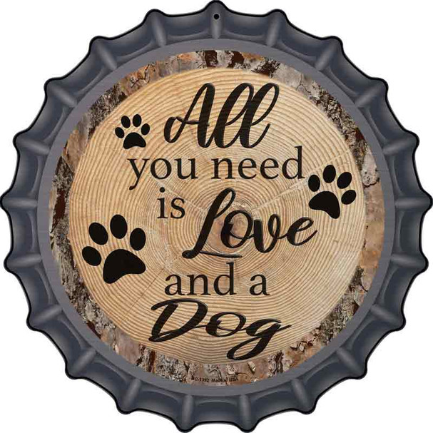 Love and a Dog Wholesale Novelty Metal Bottle Cap Sign