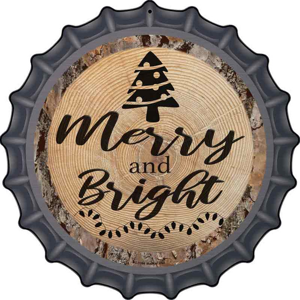Merry and Bright Wholesale Novelty Metal Bottle Cap Sign