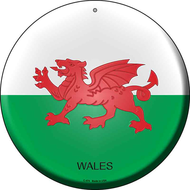 Wales Country Wholesale Novelty Metal Circular Sign