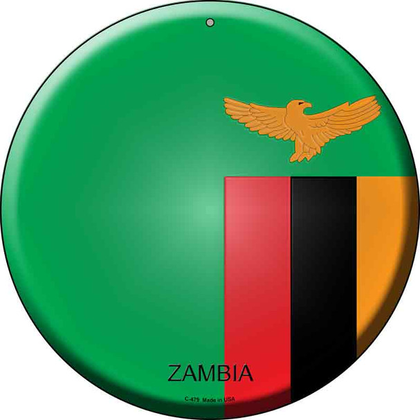 Zambia Country Wholesale Novelty Metal Circular Sign