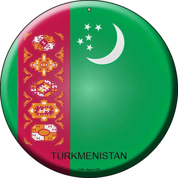 Turkmenistan Country Wholesale Novelty Metal Circular Sign