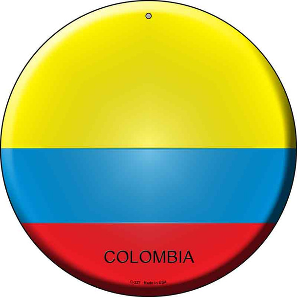 Colombia Country Wholesale Novelty Metal Circular Sign