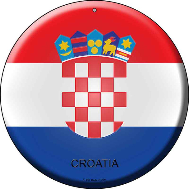 Croatia Country Wholesale Novelty Metal Circular Sign