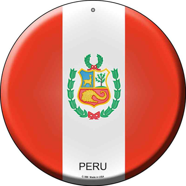 Peru Country Wholesale Novelty Metal Circular Sign
