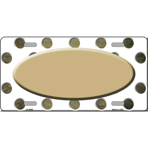 Gold White Dots Oval Oil Rubbed Wholesale Metal Novelty License Plate