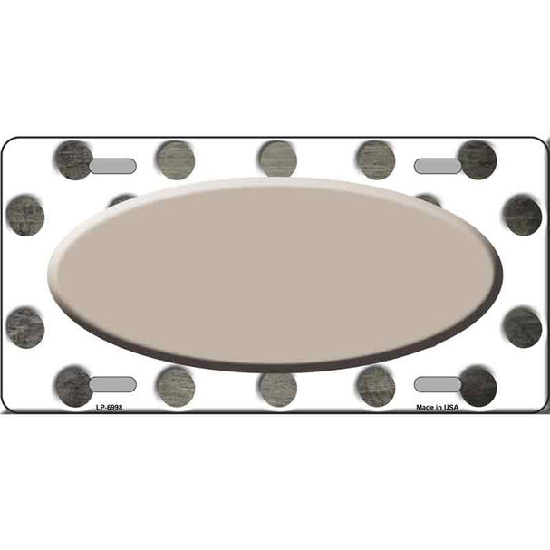 Tan White Dots Oval Oil Rubbed Wholesale Metal Novelty License Plate
