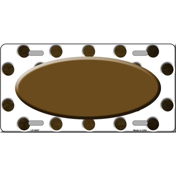 Brown White Dots Oval Oil Rubbed Wholesale Metal Novelty License Plate