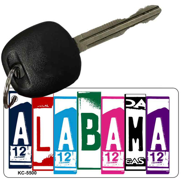 Alabama License Plate Art Metal Novelty Key Chain