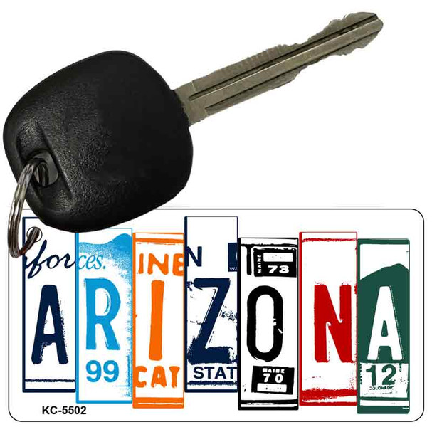 Arizona License Plate Art Metal Novelty Key Chain