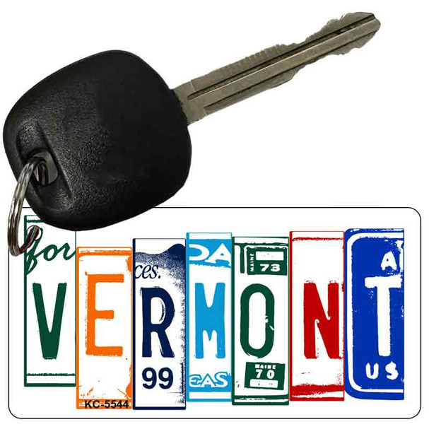 Vermont License Plate Art Metal Novelty Key Chain