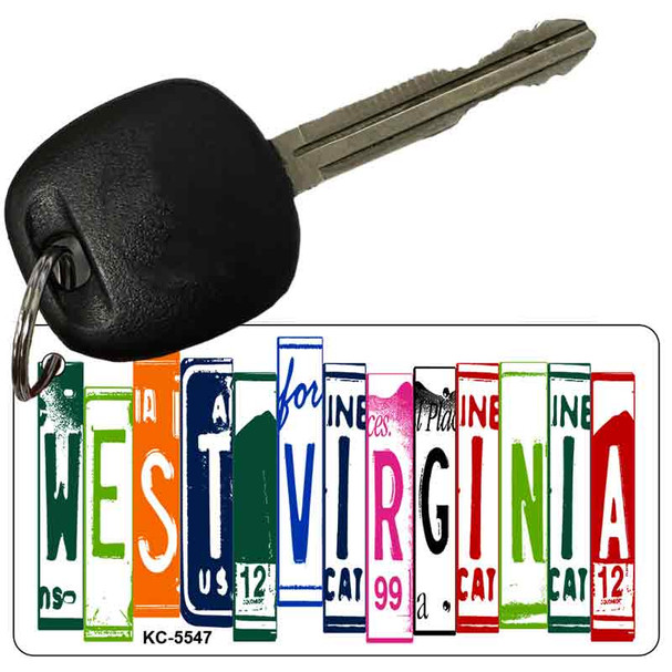 West Virginia License Plate Art Metal Novelty Key Chain