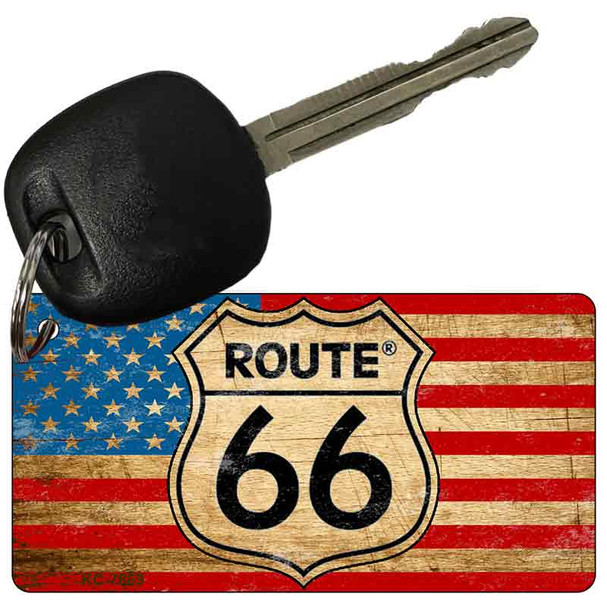 Route 66 Distressed American Flag Novelty Wholesale Key Chain