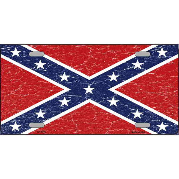 Distressed Confederate Flag Wholesale Metal Novelty License Plate