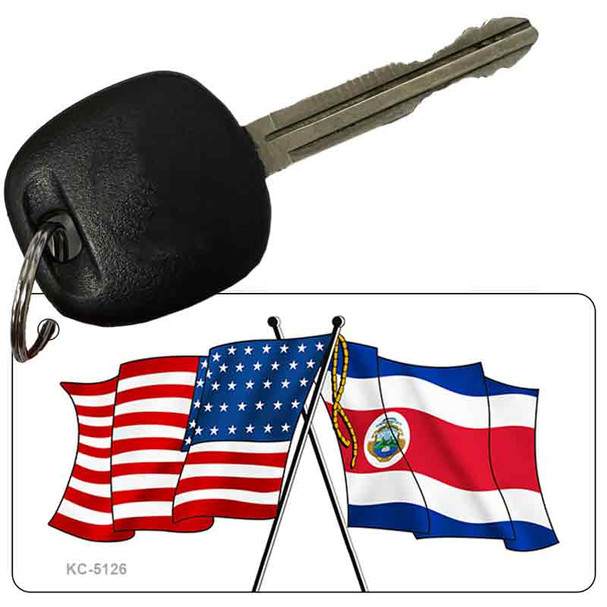 Costa Rica USA Crossed Flags Wholesale Novelty Key Chain