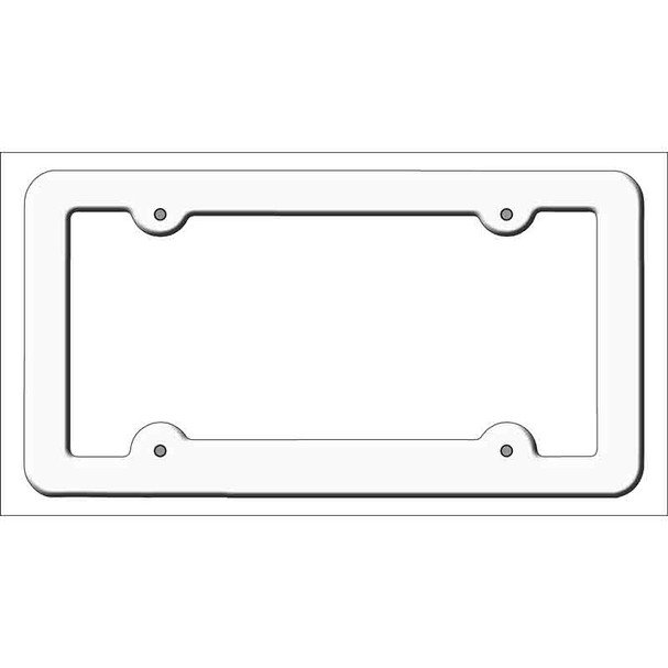 White Solid Wholesale Novelty Metal License Plate Frame LPF-000