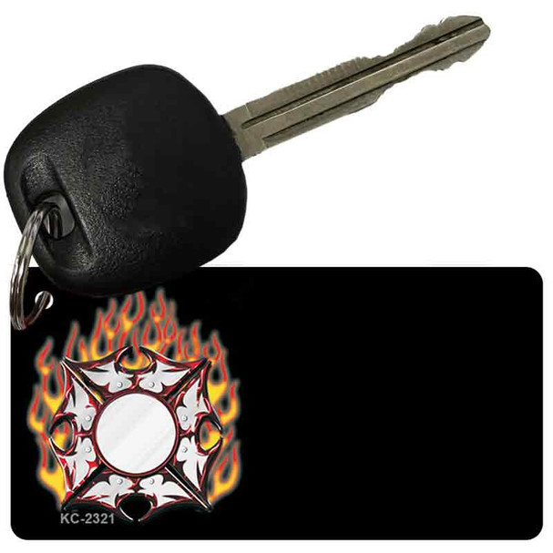 Fire Maltese Cross OffSet Wholesale Novelty Key Chain