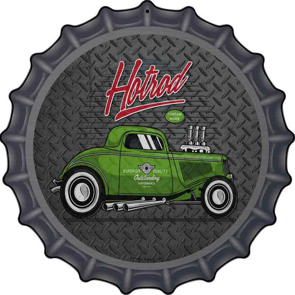 Green Hotrod Wholesale Novelty Metal Bottle Cap Sign