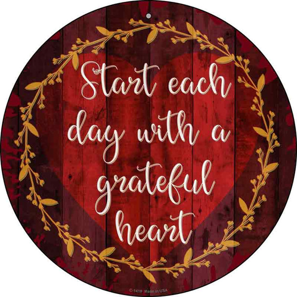 Grateful Heart Wholesale Novelty Metal Circular Sign