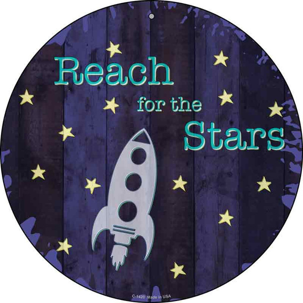 Reach For Stars Rocket Wholesale Novelty Metal Circular Sign