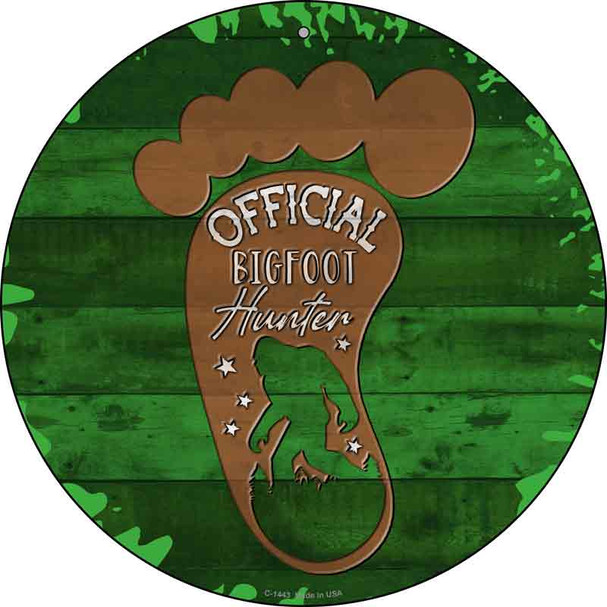 Bigfoot Hunter Footprint Wholesale Novelty Metal Circular Sign