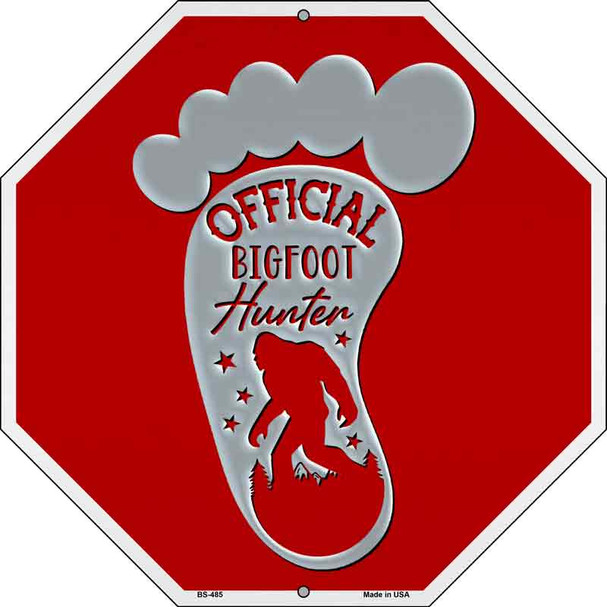 Official Bigfoot Hunter Red Wholesale Novelty Metal Octagon Sign